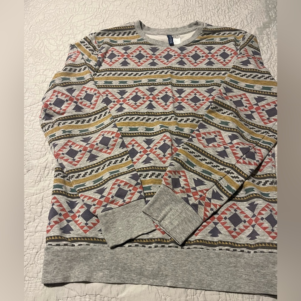 H&M Geometric Patterned Men's Sweatshirt -Size M